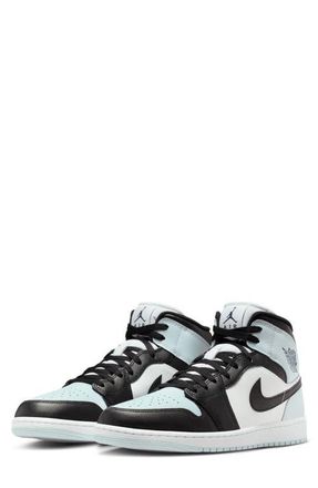Nike Jordan Air Jordan 1 Mid Basketball Sneaker in Black/Squadron Blue at Nordstrom, Size 10.5