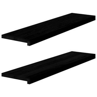 Berkfield Home Window Sills 2 pcs Dark Brown 100x25x2 cm Solid Wood Oak | Size: 100 x 25 x 2 cm