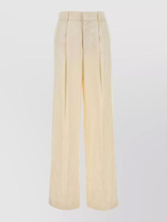 Alberta Ferretti satin wide leg trousers belt loops