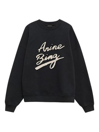 Anine Bing Miles Sweatshirt Chenille Signature - Black