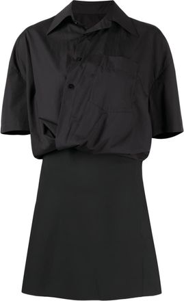 JNBY wrapped short-sleeved dress - women - Nylon/Spandex/Elastane - L - Black