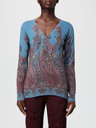 Etro Maglia a v in seta e cashmere paisley Etro
