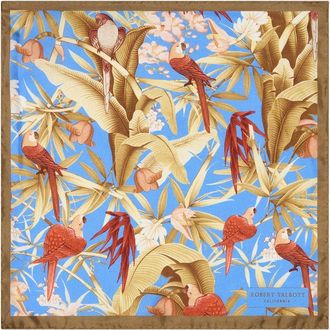 Robert Talbott York Tropical Floral Pocket Square in Brown/blue, Brown Plaid at Nordstrom