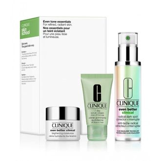 Clinique Unisex Set: Dark Spot Corrector 50ml + 7 Day Scrub 30ml + Eye Cream 5ml - One Size