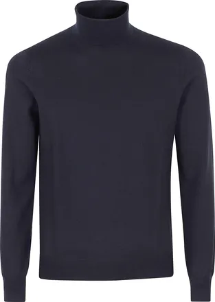 Tagliatore Blue Miles High Neck Merino Wool Sweater
