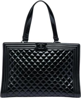 Chanel Pre-owned Boy Shopper Tote - Dames - Vintage Shopper - Zwart - ONE Size - Leer - Vintage