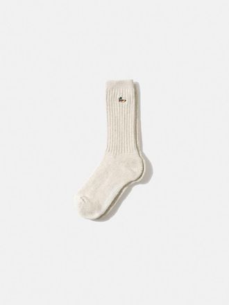 Edmmond Studios Duck Logo Ribbed Crew Socks in Plain Light Grey Melange at Nordstrom