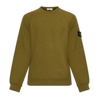 Stone Island Logo Patch Sweatshirt - Heren - Sweatshirts & Hoodies - Groen - Maat: 2XL Katoen