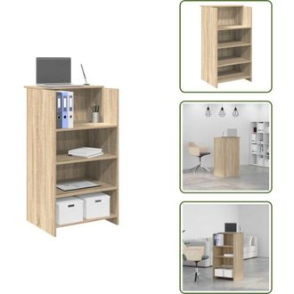 vidaXL The Living Store Scrivania per Reception Rovere Sonoma 55x50x103,5 cm in Legno Massello - Scrivania in legno