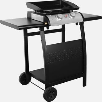 Alice's Garden Plancha De Gas 2 Quemadores 5kw + Carro, Porthos, Negro, 107x55x106 Cm