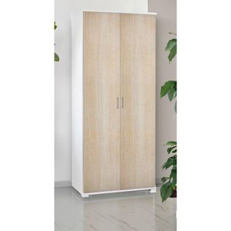 Dmora Armario Multiusos Dabalor, Armario Lineal Con 2 Puertas Batientes, Armario Con 4 Baldas Regulables, Zapatero Moderno, 100% Made In Italy, 90x45h195 Cm