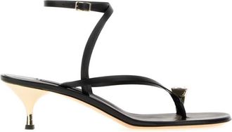 Casadei Black Solid Open Toe Heel