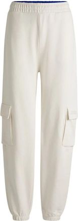 HUGO BOSS Cargo Stijl Katoen Terry Trainingsbroeken - Dames - Sweatpants - Beige - XS - Katoen - Broeken