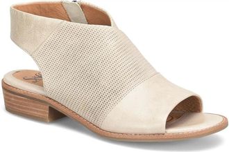 S&ouml;fft Natalia SF0041915 Flat Sandal Women Ivory Side Zip Peep Toe HTAT1629