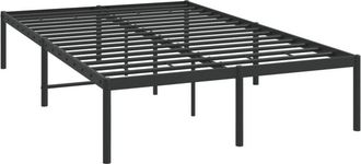 vidaXL Metal Bed Frame without Mattress Black 120x190cm Vidaxl