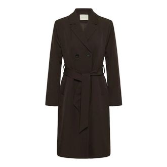 Kaffe Kalima Lange Blazer - Dames - Mantels - Bruin - Maat: XS Leer