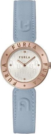 Furla Watches, female, Blue, Size: ONE SIZE Leather Dress Watch