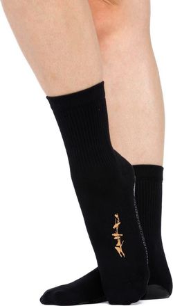 Arebesk Birdie Gripper Crew Socks in Black at Nordstrom, Size Medium