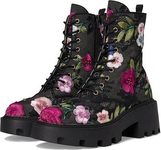 Blue by Betsey Johnson Polli Womens Boots Black Floral : 6.5 M, Synthetic