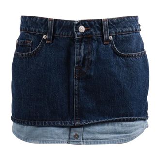 7 For All Mankind Gonna Double Layer Cherry - female - 7 For All Mankind - Denim Skirts - Blue - W25 - Skirts