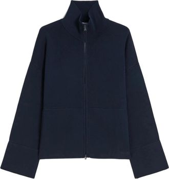 Max Mara Formato Full-zip Cardigan - Dames - Vesten met rits - Blauw - M - Hoodies & sweatvesten