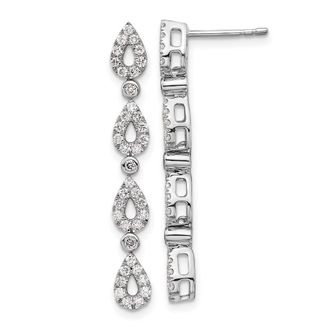 Diamond2Deal 14K White Gold 0.80 ct Lab Grown Diamond Teardrop Dangle Earrings VS Clarity, G-H Color