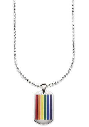 Bruno Banani Kette mit Anhänger »Schmuck Geschenk Halskette Regenbogen Dog Tag Kugelkette« mit Epoxidharz