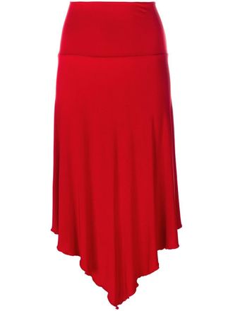 Jean Paul Gaultier asymmetric skirt - women - Polyurethane/Rayon - M - Red