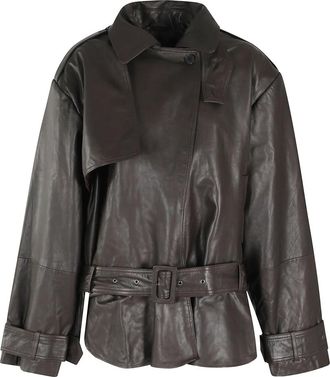 Rotate Biker Leren Jas - Dames - Leren en Su&egrave;de Jassen - Bruin - XS - Leer - Jassen