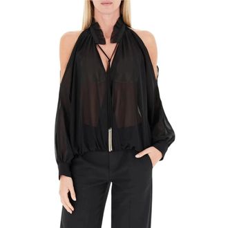 Liu Jo Overhemden, Dames, Zwart, XS, Polyester, Blusa met cut-out