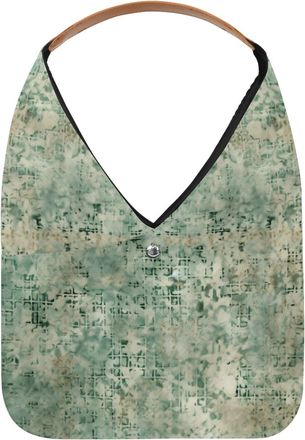 Generic Green Vintage Mottled Texture Reusable Lightweight Grocery Bags - Foldable Into Compact Pouch, Washable & Sturdy, Multipurpose for Shopping and Travel