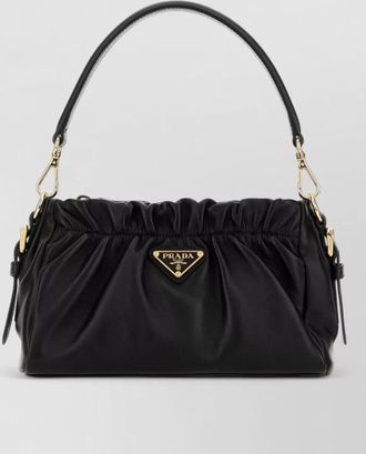 Prada nappa leather shoulder bag gold tone hardware