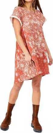 Free People Pinwheel Mini Dress In Coral
