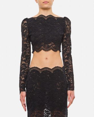 Paco Rabanne Lace Long Sleeve Top