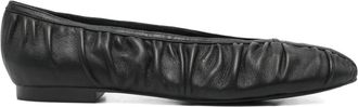 Bibi Lou pleated leather ballet flats - women - Leather/Leather/Leather - 40 - Black