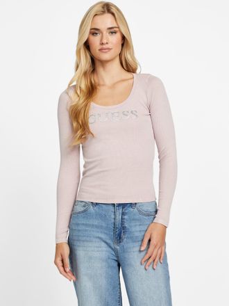 Guess Pepper Ribbed Logo Top