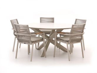 Bellagio la vita attrattiva Bellagio Marudo/Lodola &oslash; 150cm dining tuinset 6-delig stapelbaar