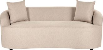 Beliani Divano Ovale A 2 Posti In Tessuto, Forma A Fagiolo, Rivestito In Tessuto Color Beige Amal