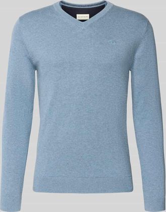 Tom Tailor Regular Fit Strickpullover aus reiner Baumwolle in Jeansblau, Größe XXXL