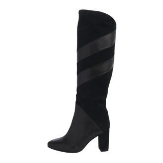 L'Arianna Boot with Suede Bands - female - LARIANNA - Heeled Boots - Black - 7 1/2 UK - Shoes