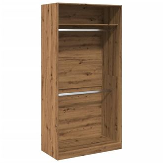 Berkfield Home Wardrobe Artisian Oak 100x50x200 cm Engineered Wood in Brown | Size: 100 x 50 x 200 cm