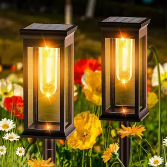 OEM Set Di Quattro Luci Solari Da Giardino Impermeabili Con Attivazione Automatica Per LIlluminazione Notturna Decorativa Di Prato E Vialetto - Crezuo