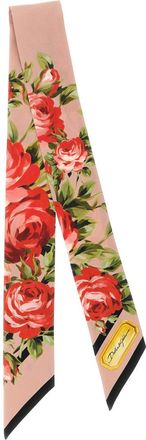Dolce & Gabbana Pink Floral Printed Bandana Scarf