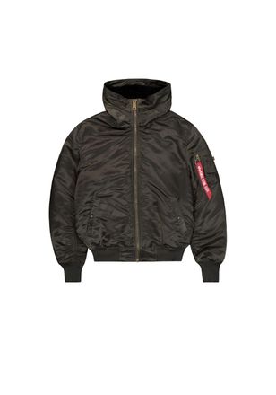 Alpha Industries Bomberjacke ALPHA INDUSTRIES MA-1 Hooded, Herren, Gr. M, schwarz (schwarz olive), Obermaterial: 100% Nylon, Futter: 100% Nylon, Kapuzenfutter: 100% Po