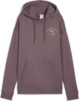 Puma Kapuzensweatshirt PUMA CLASS RELAXED HOODIE FL, Damen, Gr. XL, raisin, Fleece, Obermaterial: 66% Baumwolle, 34% Polyester, unifarben, relaxed fit norm