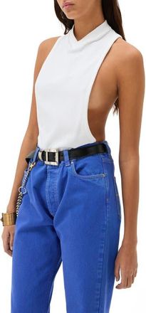 Versace Stretch Cotton Tank in Optical White at Nordstrom, Size 6 Us