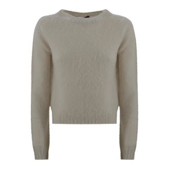 Max Mara Round-neck Knitwear, female, Beige, Size: S Beige Sweater Regular Fit