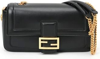 Fendi Pre-owned Shoulder Bags, female, Black, Size: ONE SIZE Pre-owned Leather fendi-bags