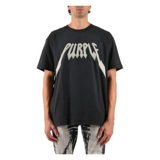 Purple P104-Txbc426 Textured Jersey SS Tee - - Tops - Uomo - Nero - L