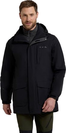 Mountain Warehouse Glacier II Long Mens Waterproof Jacket - IsoDry, Breathable & Quick Dry Rain Coat with Taped Seams & Detachable Hood - For Walking & Hiking Black 2XL